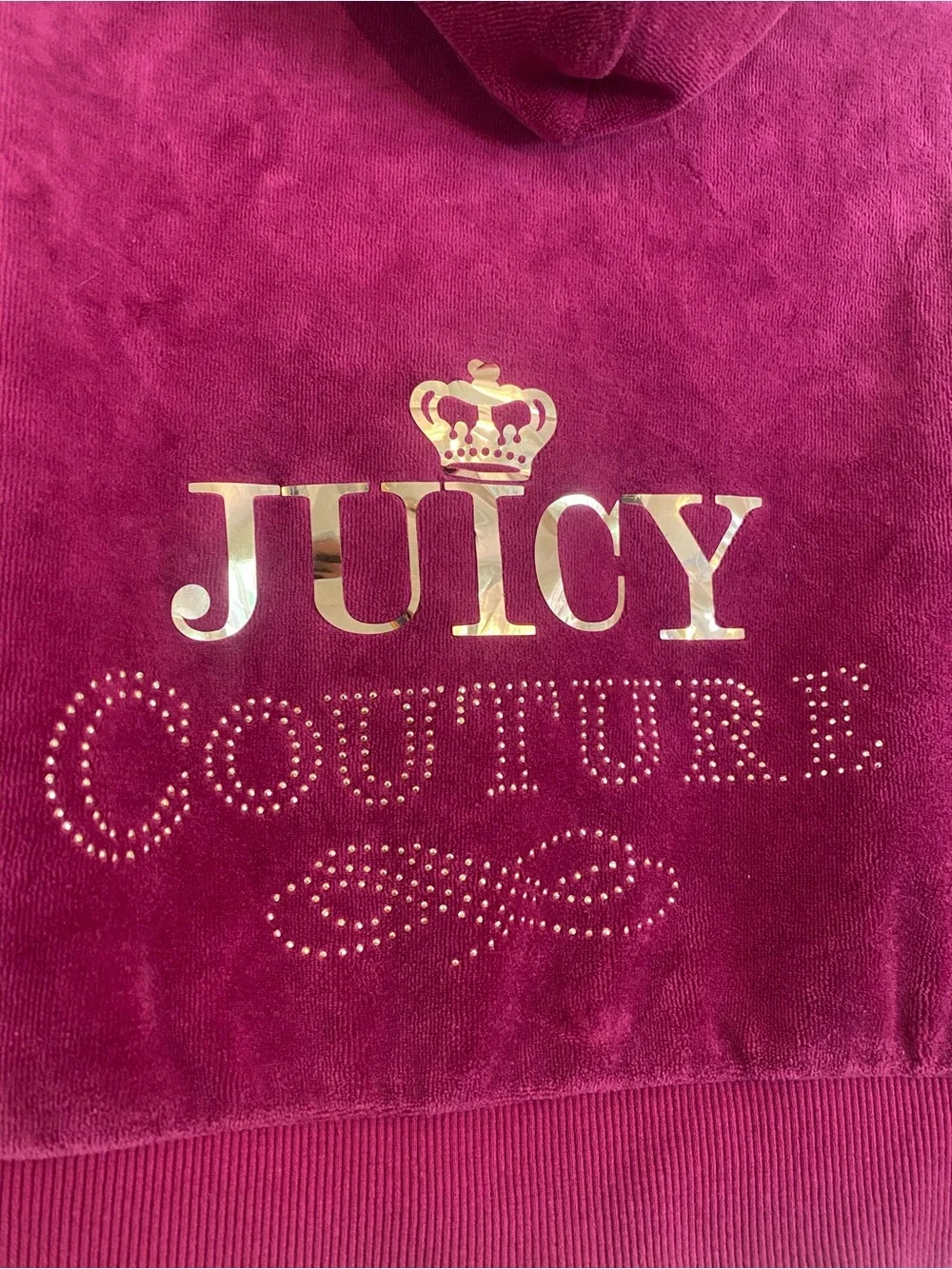Juicy Couture Kids Velour Hoodie & Pants Set - Deep Berry Pink Size 8/10